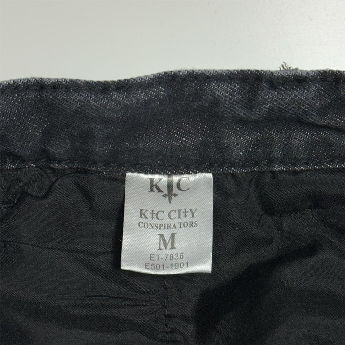 투턱 흑청 와이드 데님 팬츠 상품이미지3