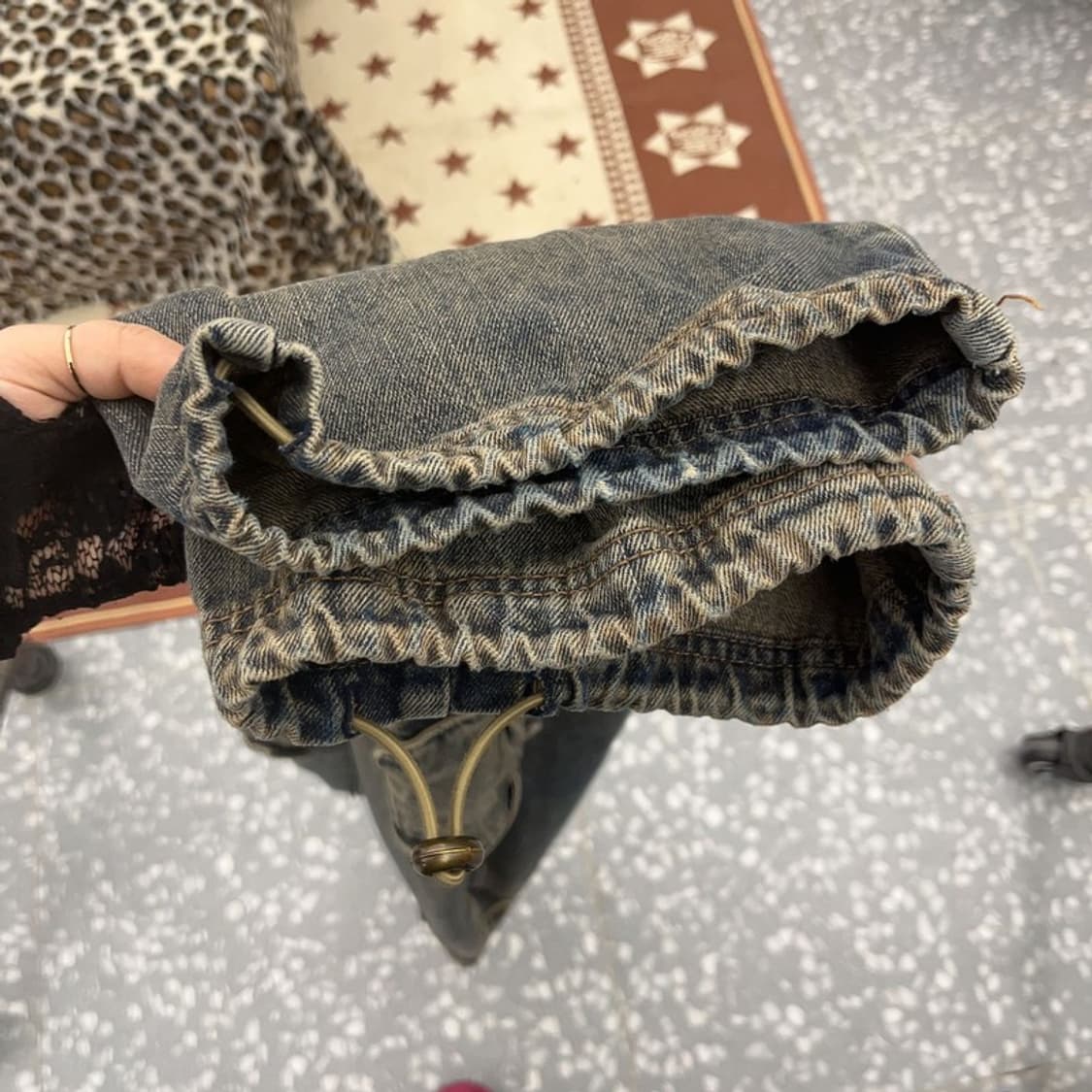 스컬프터 올드스쿨 스트릿 빈티지 스트링 카고 데님팬츠 M C08957 상품이미지7