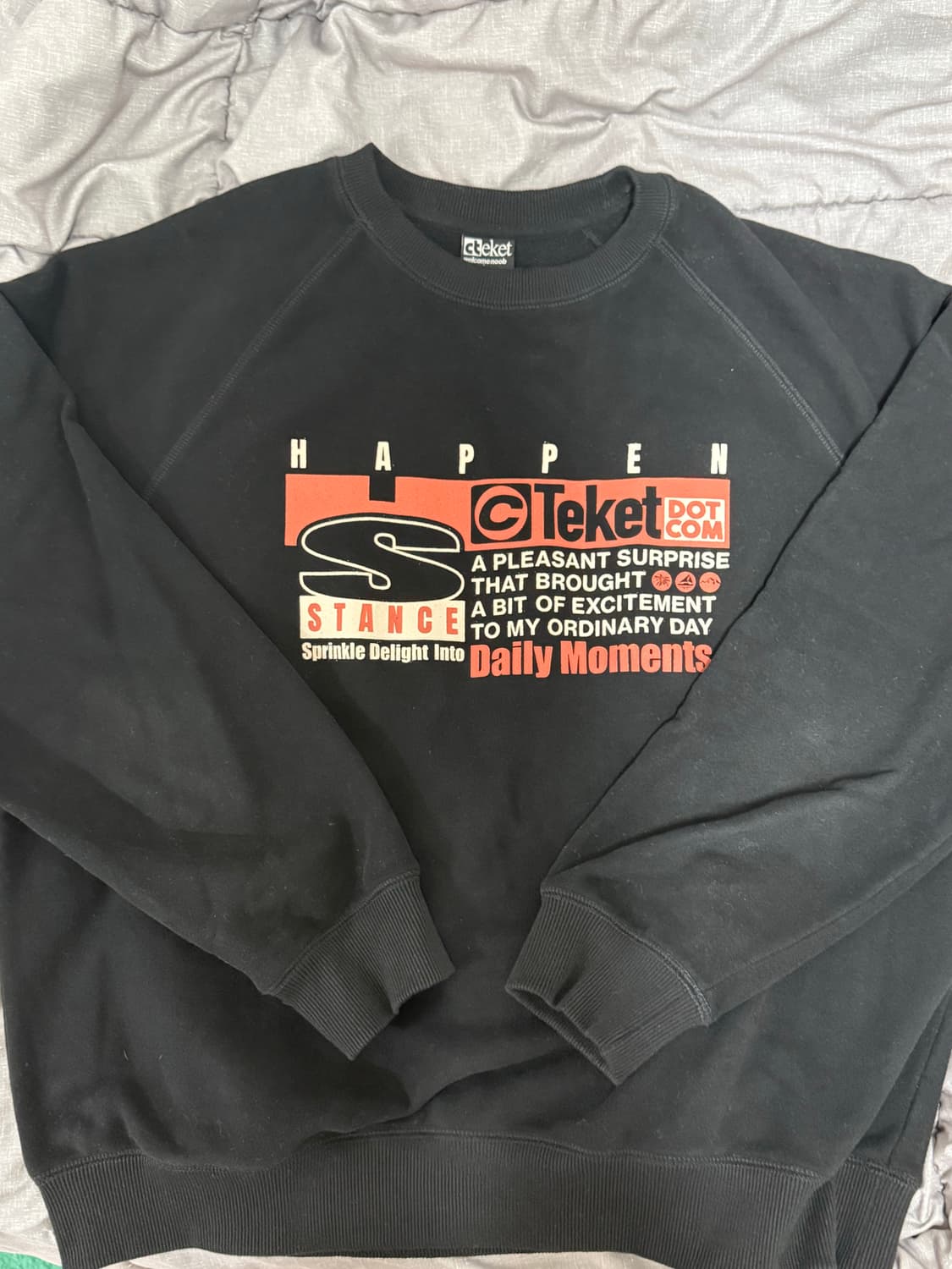 테켓 맨투맨 블랙 L 상품이미지1