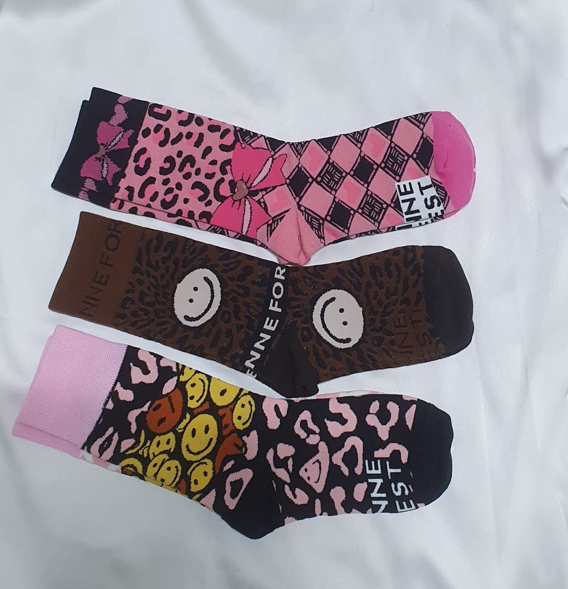 호피 레오파드 리본 스마일 양말 상품이미지5