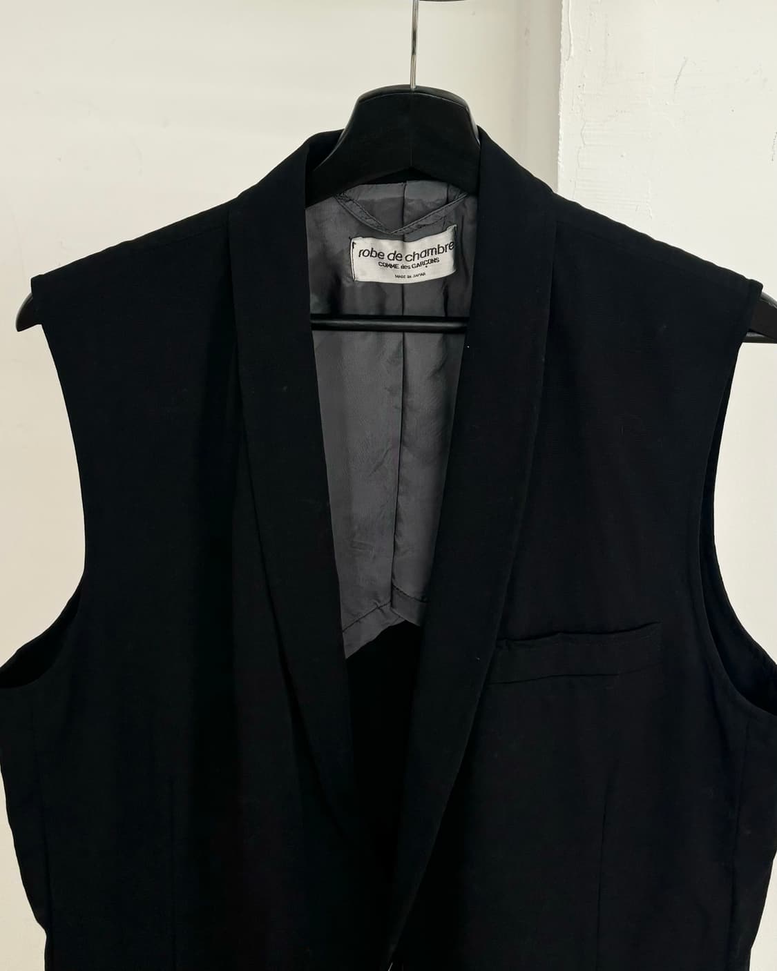 로브 드 샹브르 꼼데가르송 블랙 싱글 베스트 상품이미지2