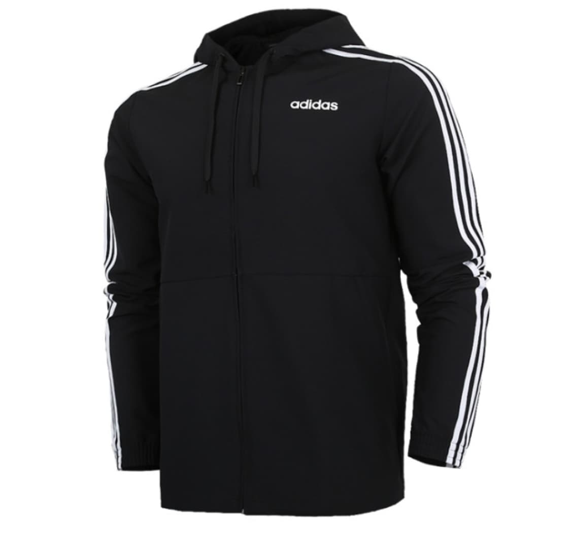 L)아디다스 삼선 WB 블랙 러닝 후드 바람막이 상품이미지1