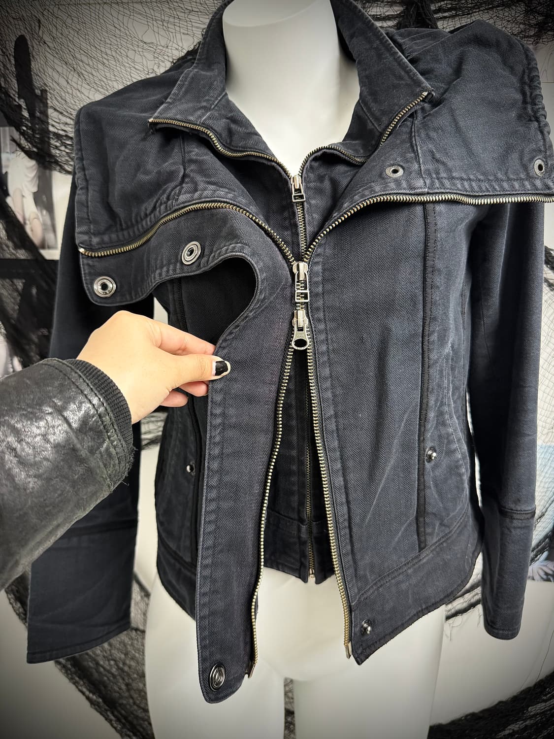 00s collar double zipper jacket 상품이미지6