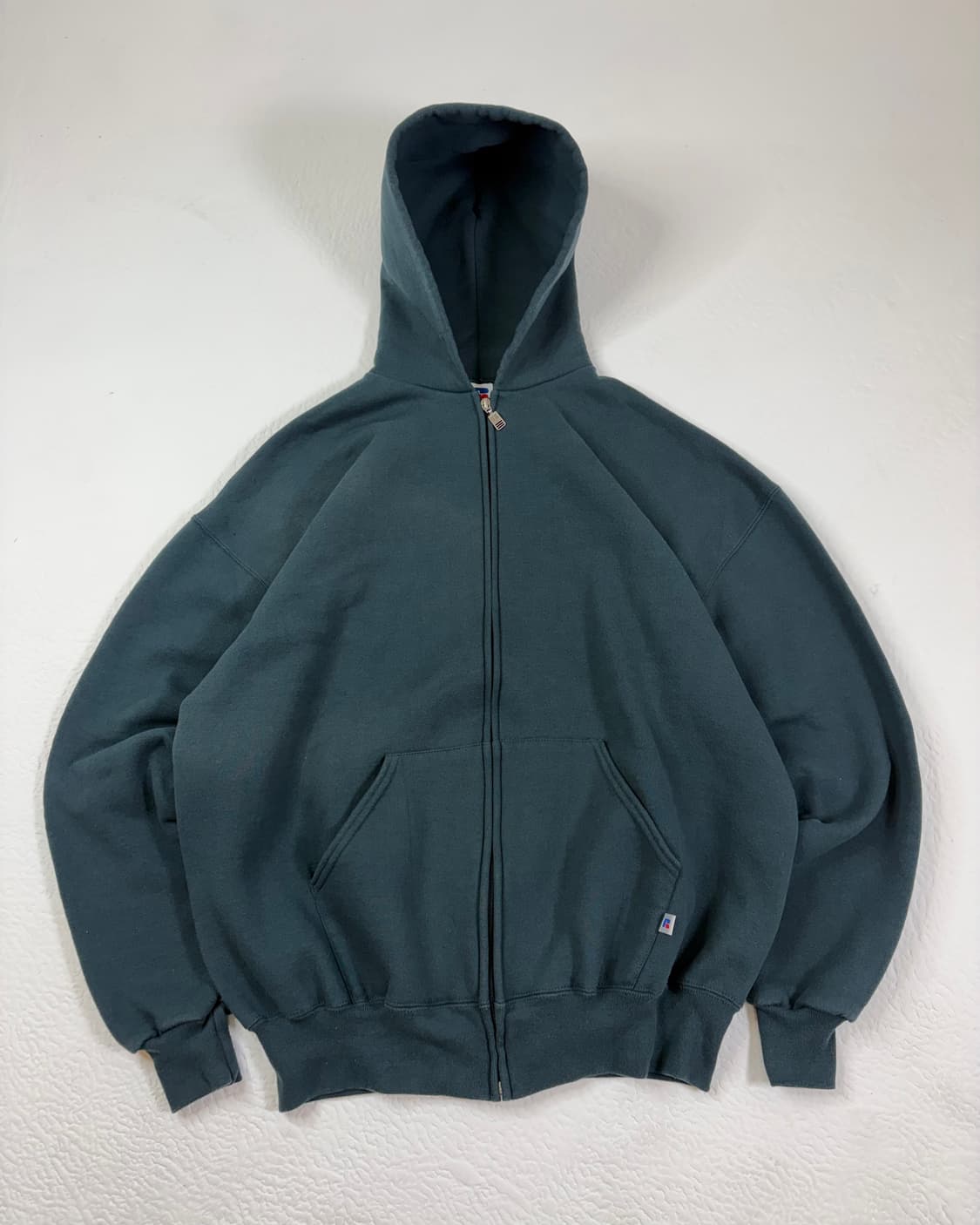 90s Russell Zip Up Hoodie (sage green) 상품이미지1