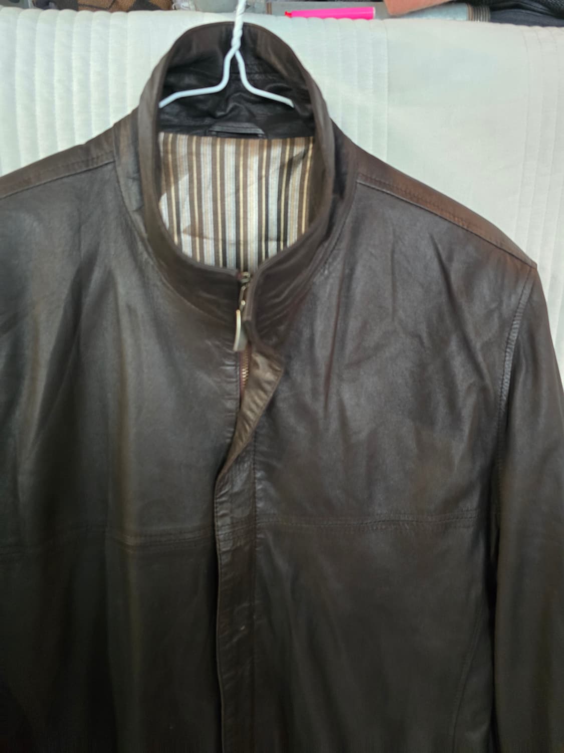 브라운 빈티지 가죽 블루종 자켓 상품이미지1