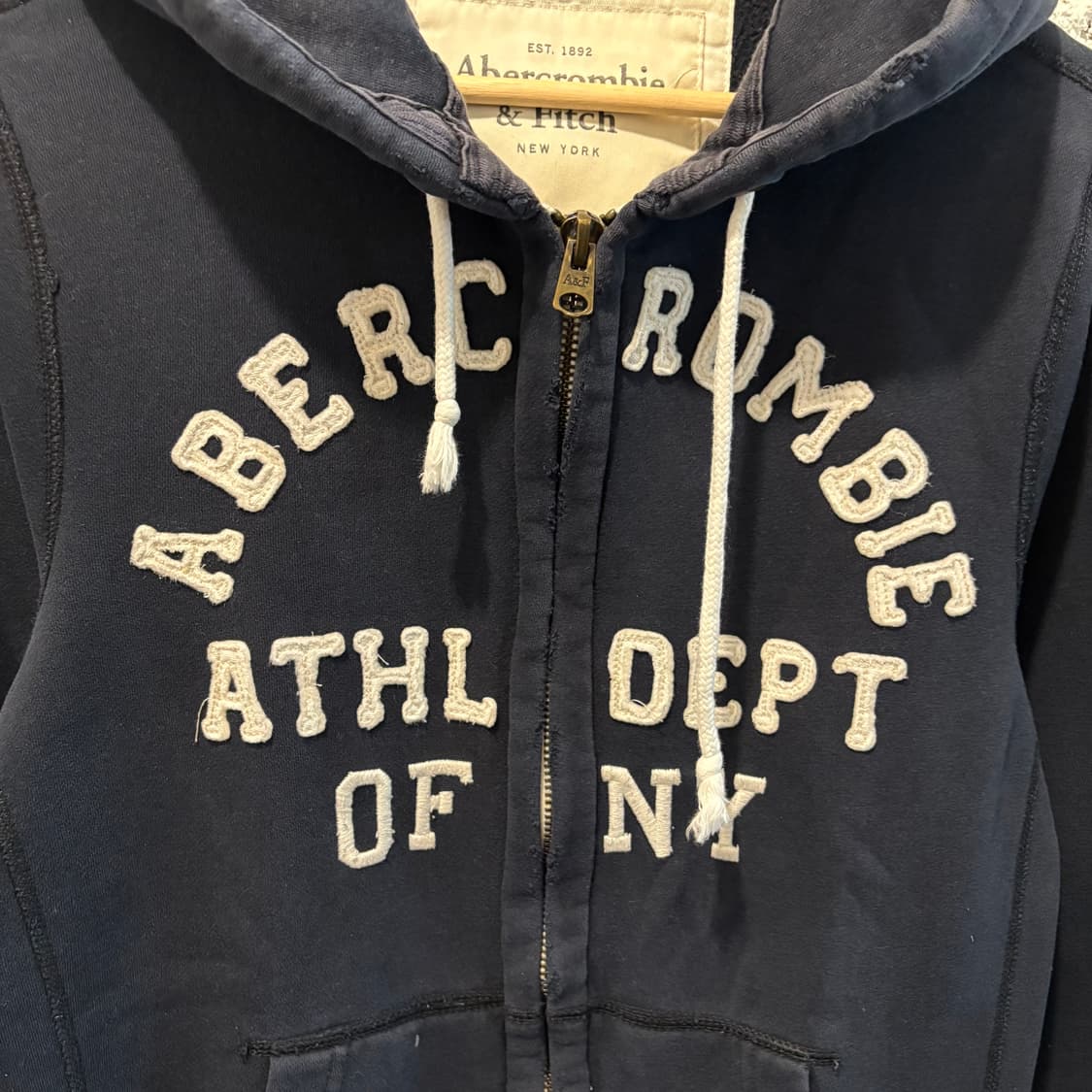 아베크롬비 빅로고 헤비 후드집업 상품이미지2