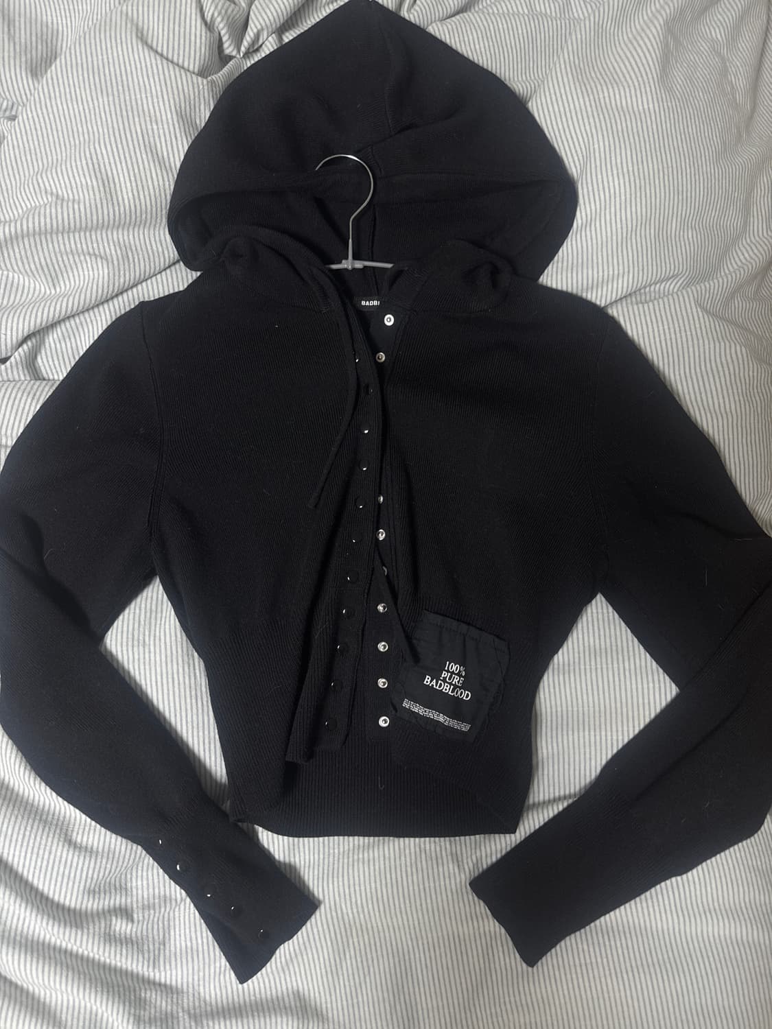배드블러드 버튼업 후드 가디건 S 상품이미지1