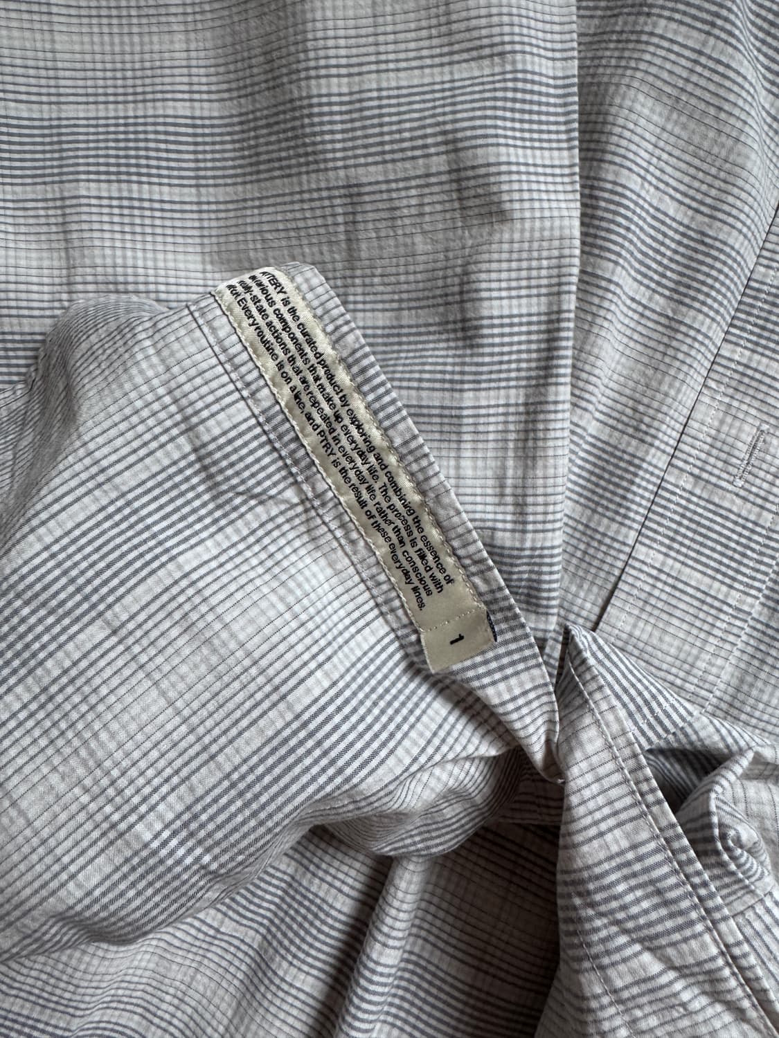 포터리 텐셀 코튼 루즈드 셔츠 그레이체크 1사이즈  상품이미지4