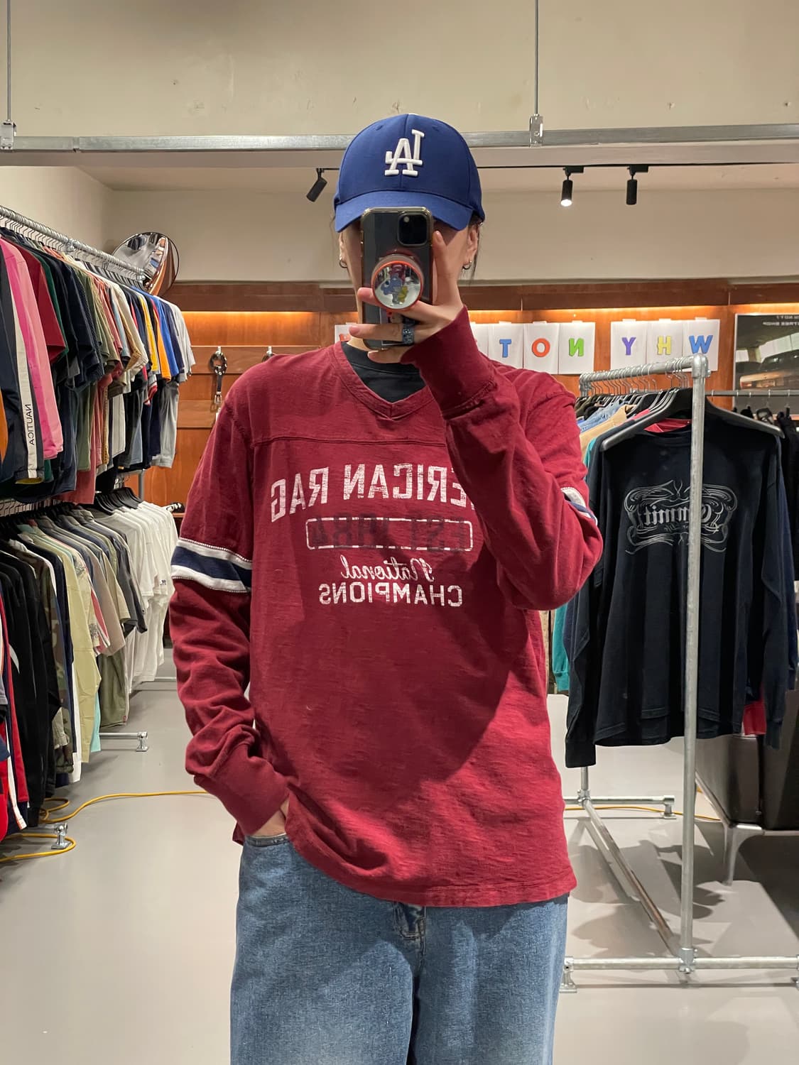 빈티지 V넥 롱슬리브 티셔츠  상품이미지1