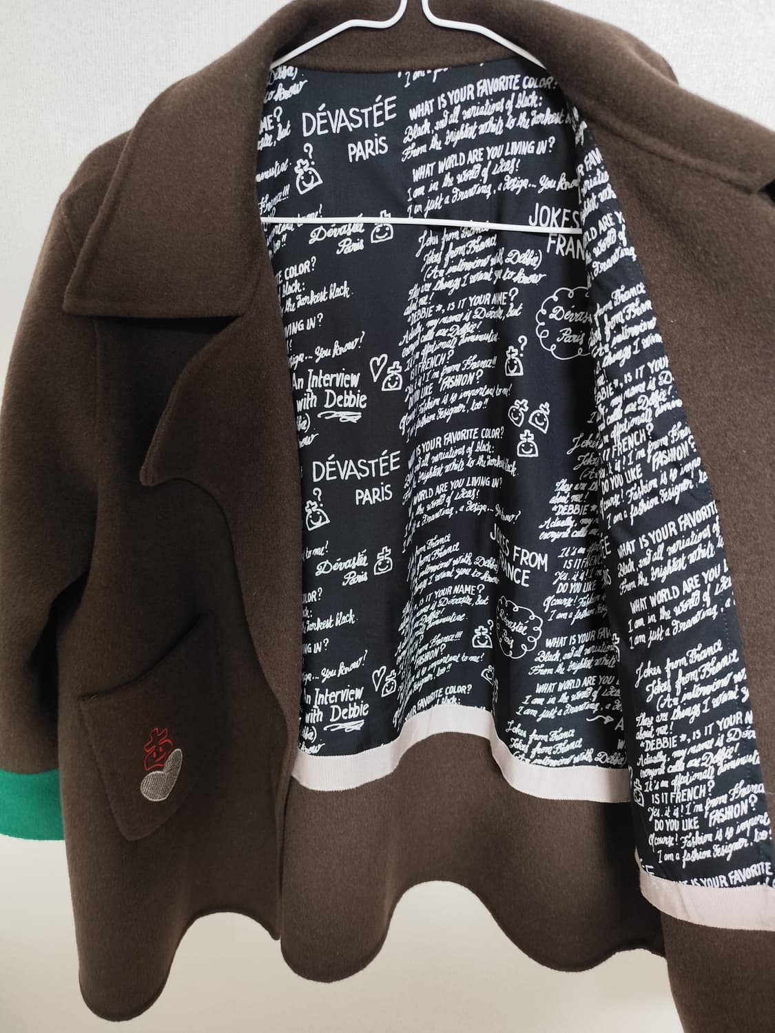 DÉVASTÉE PARIS 여성 캐시미어 더블코트 (66, 브라운) 상품이미지3