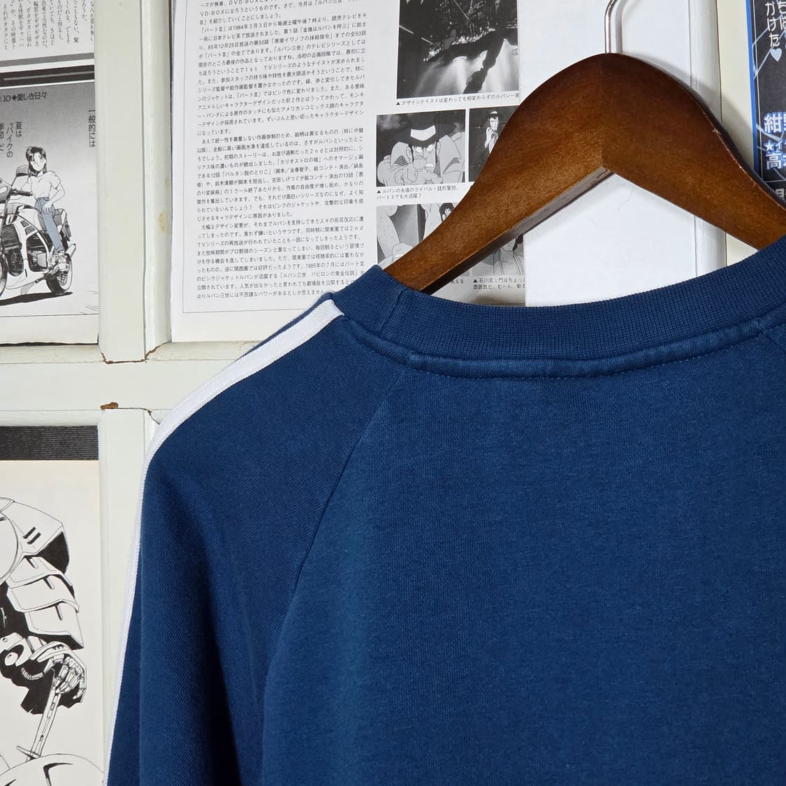 아디다스 블루그린 삼선 약기모 맨투맨 상품이미지6