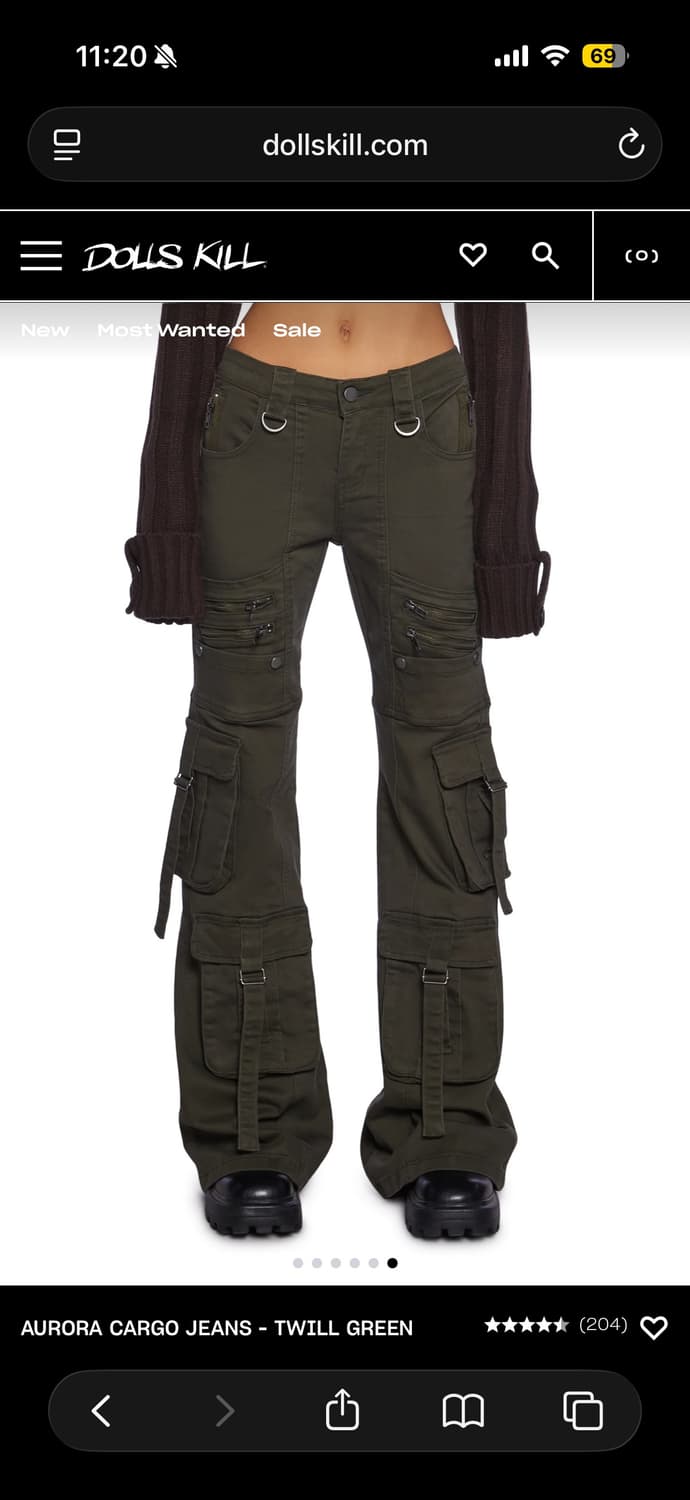 돌스킬 부츠컷 카고팬츠 y2k dollskill aurora pants 상품이미지3