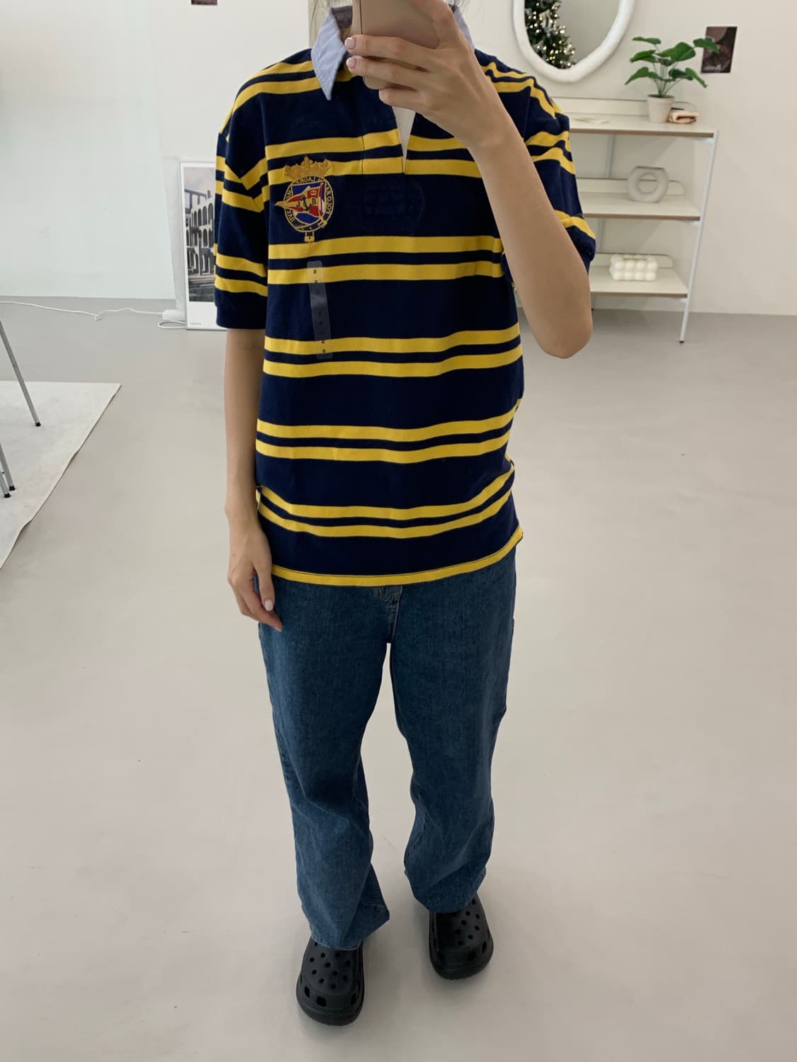 폴로 랄프로렌 스트라이프 반팔 럭비티 S 상품이미지4