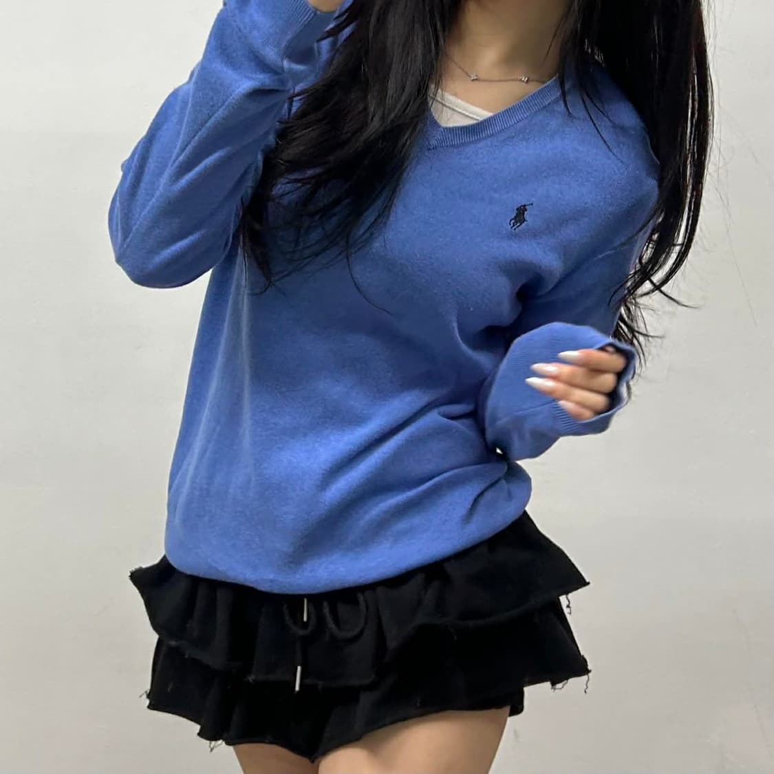 폴로 랄프로렌 피마코튼 브이넥 니트(S) 상품이미지3