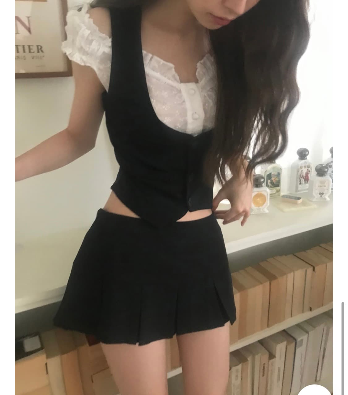 클라우드이모션 턴 플리츠 로우 미니 스커트 상품이미지3