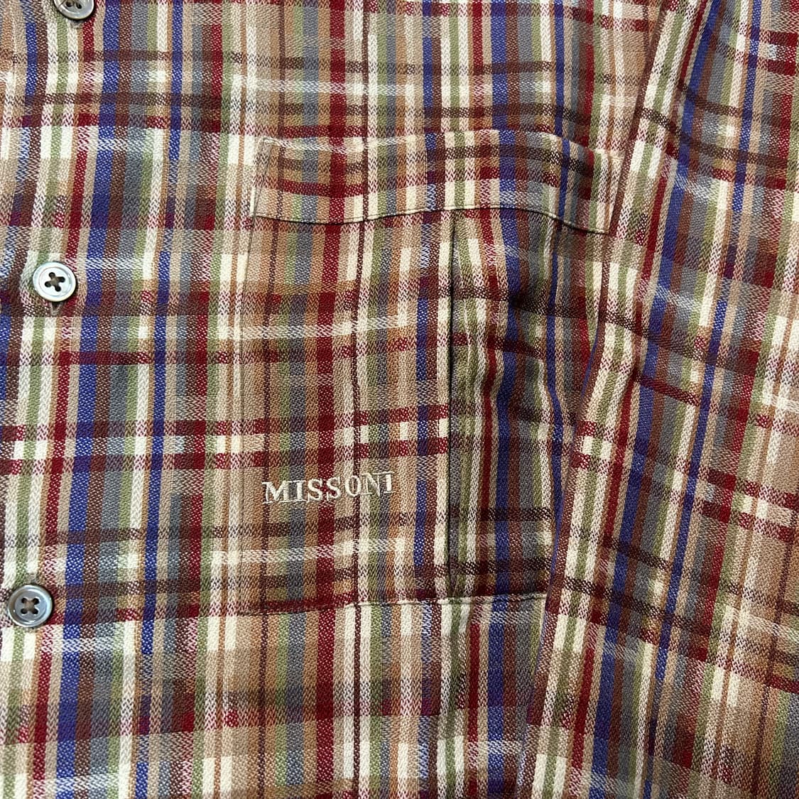 [L] 80s 미쏘니 자수로고 체크 셔츠 상품이미지3