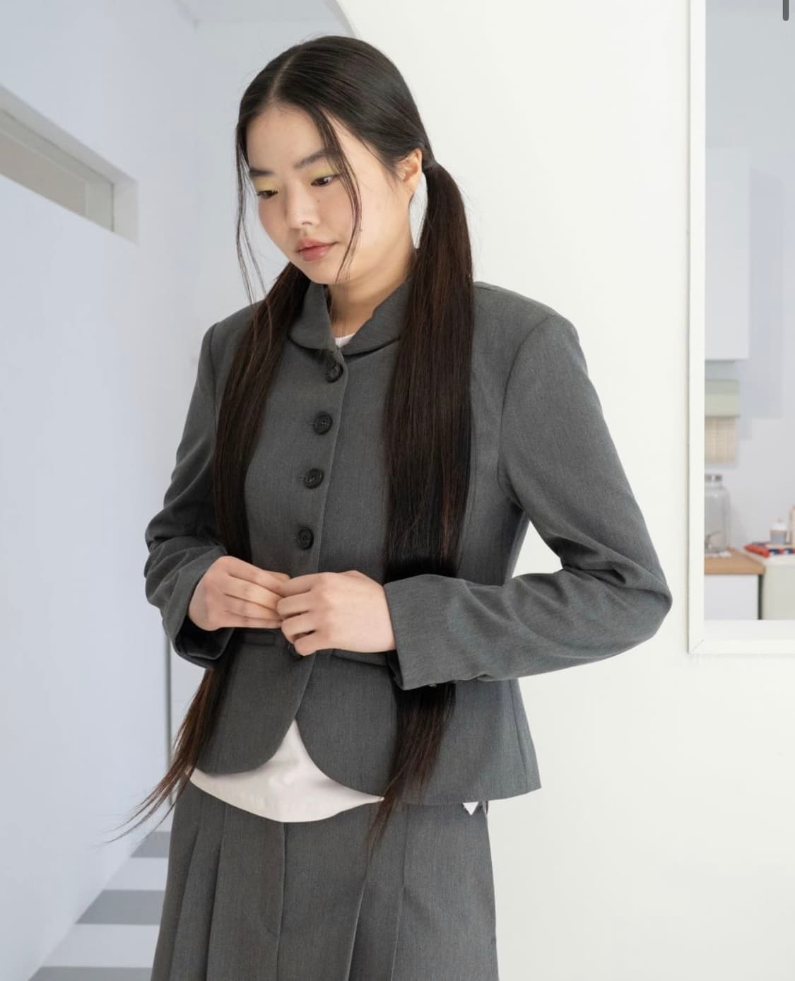 온스카 라운드 자켓 그레이 1 사이즈 상품이미지1