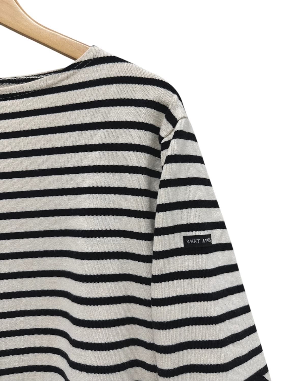 세인트제임스 줄무늬 롱슬리브 긴팔티 아이보리&블랙 (S) 상품이미지4