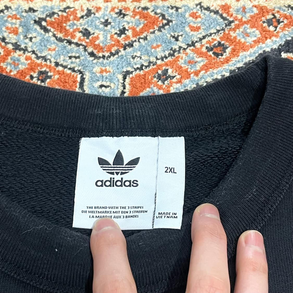 아디다스 오리지널 블랙 크롭 맨투맨 남성2XL 상품이미지3