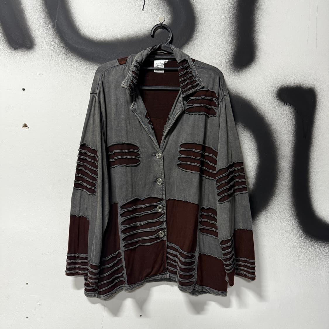 Parsley & Sage 데미지 디테일 그런지 패치워크 셔츠 자켓 상품이미지1