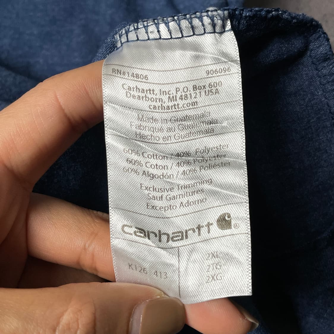 CARHARTT 칼하트 K126 블루 긴팔 티셔츠 A00962 상품이미지10