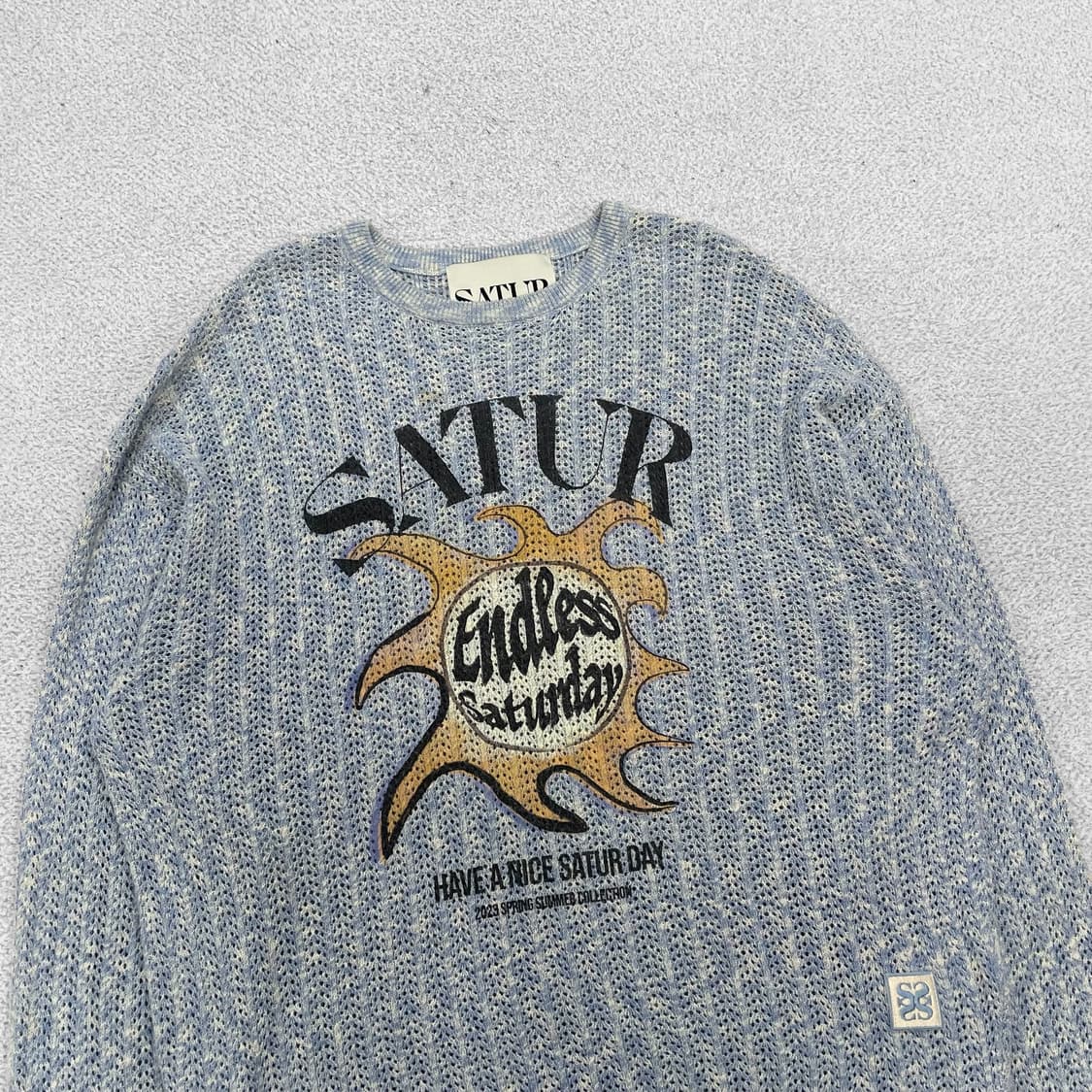 세터 Satur 이비자 썬 레트로 그래픽 메시드 니트 상품이미지2