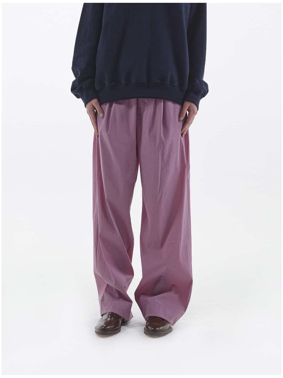 밴딩 와이드 팬츠 인디핑크(실사O) 상품이미지1