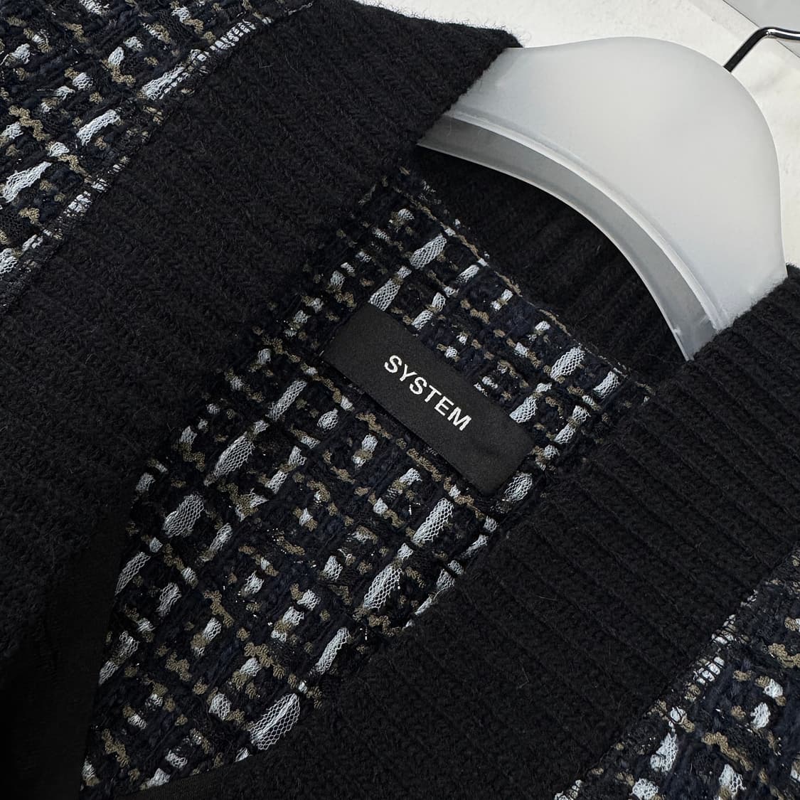 시스템 브이넥 트위드 니트 가디건 상품이미지3