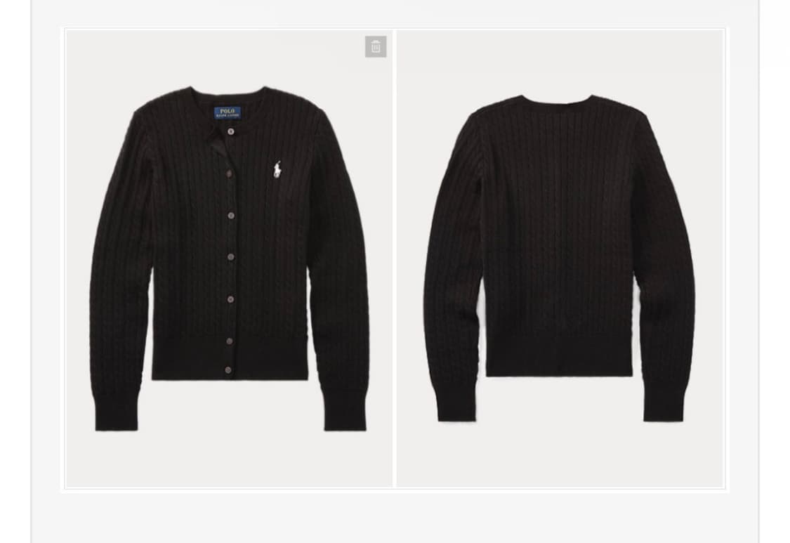 폴로 랄프로렌 걸즈 케이블 가디건 /블랙 상품이미지1