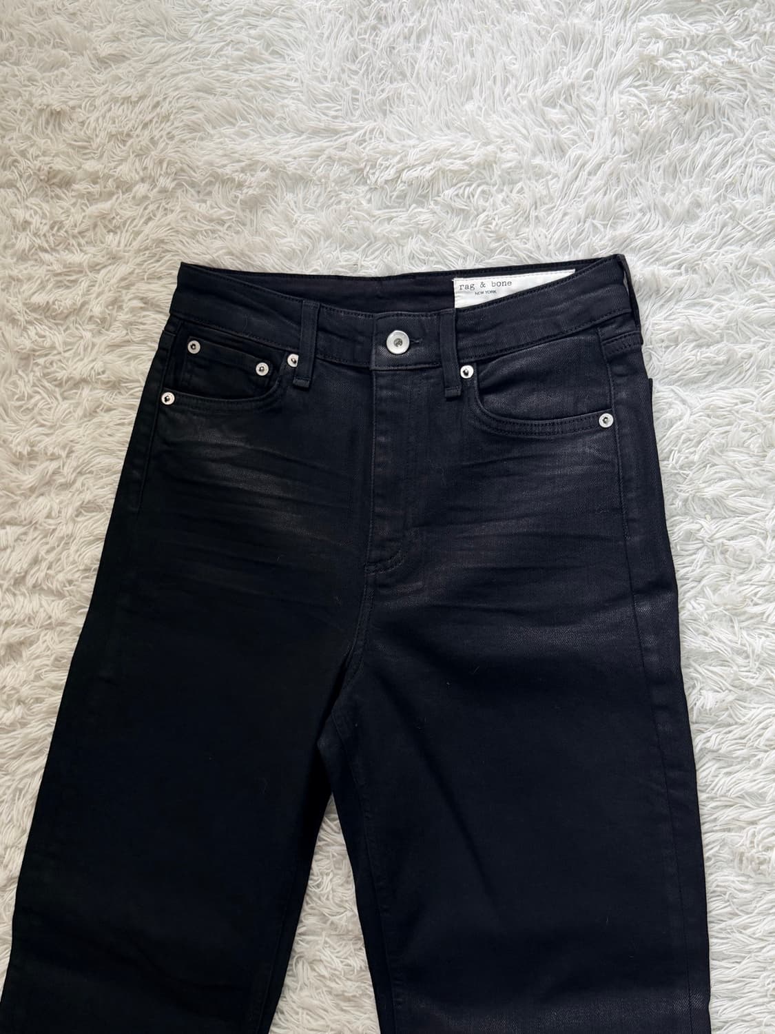 랙앤본 rag & bone 코티드 블랙 시가렛 데님 팬츠 상품이미지1