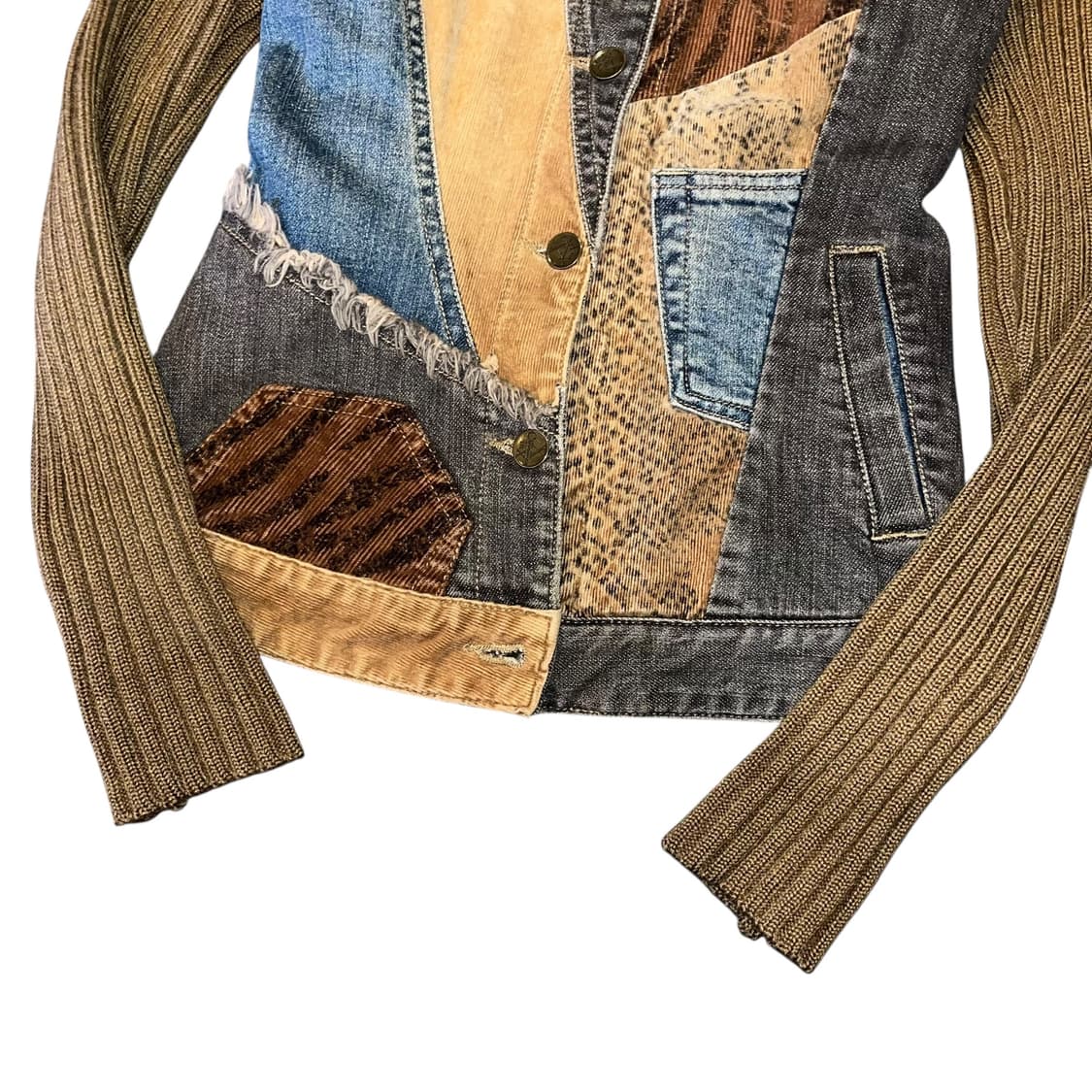 패턴 뒷면소매니트 셔츠자켓 y2k갸루히피모리 상품이미지3