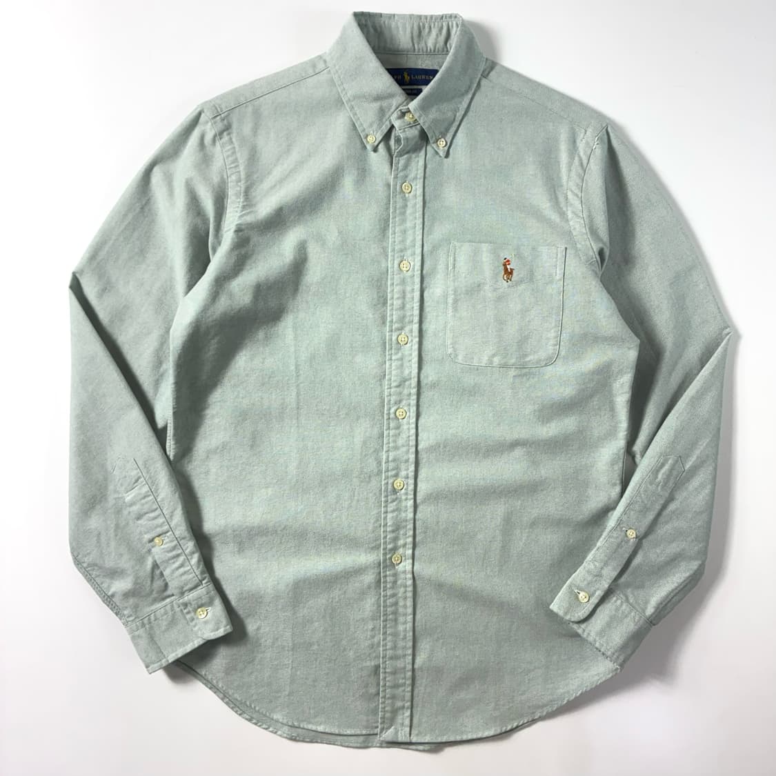 Polo  폴로 랄프로렌 자수 코튼 라이트그린 솔리드 셔츠  상품이미지1