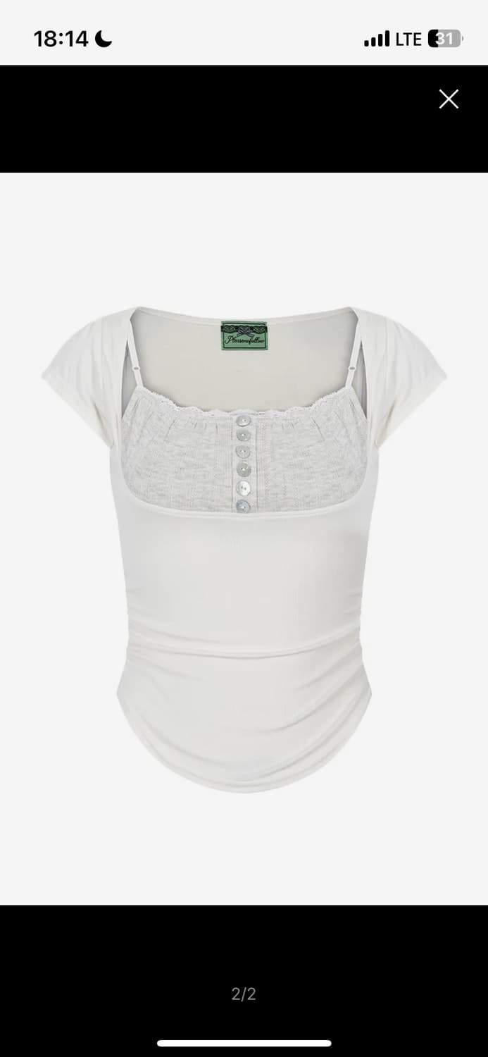 플리즈노팔로우 Katie Button Baby Top (Cream) 상품이미지1