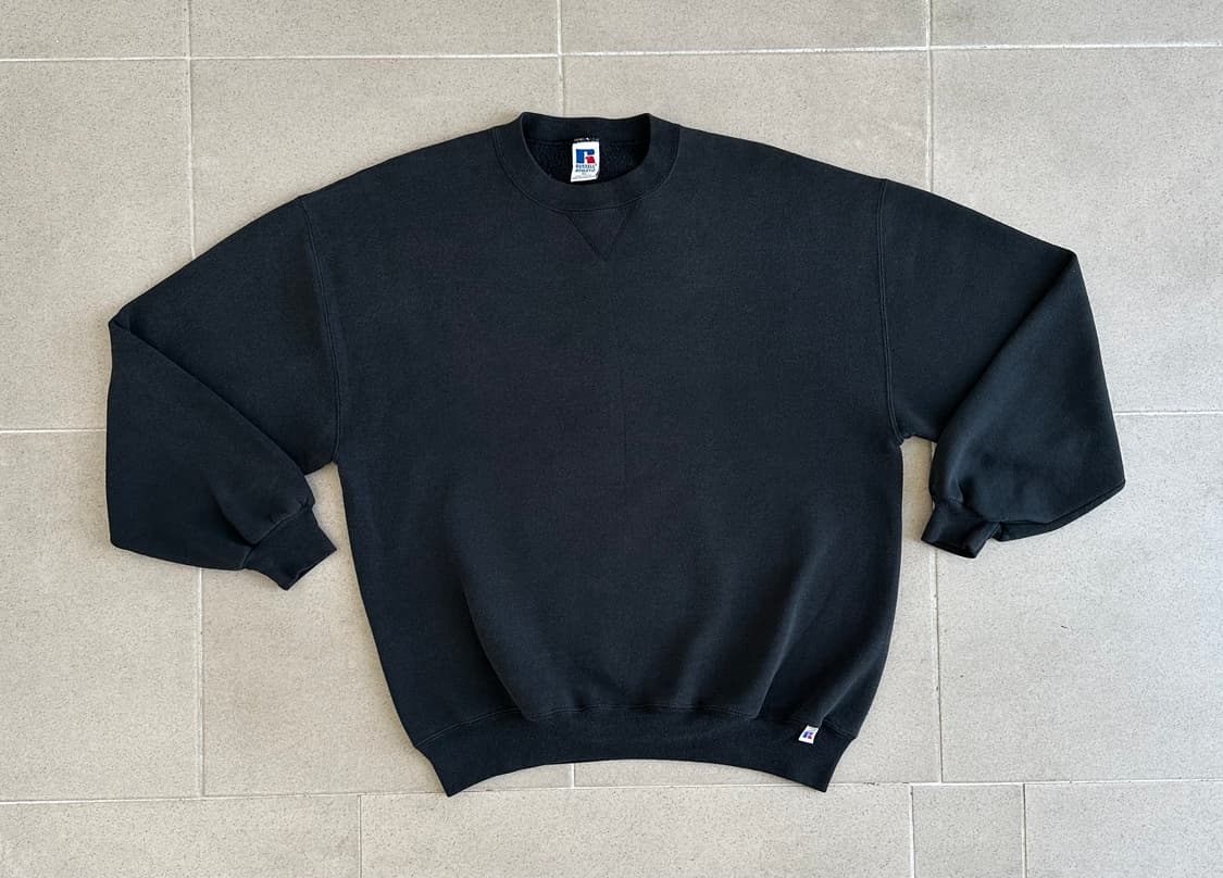 90s 빈티지 러셀 스웻셔츠 블랙 XL USA 상품이미지1