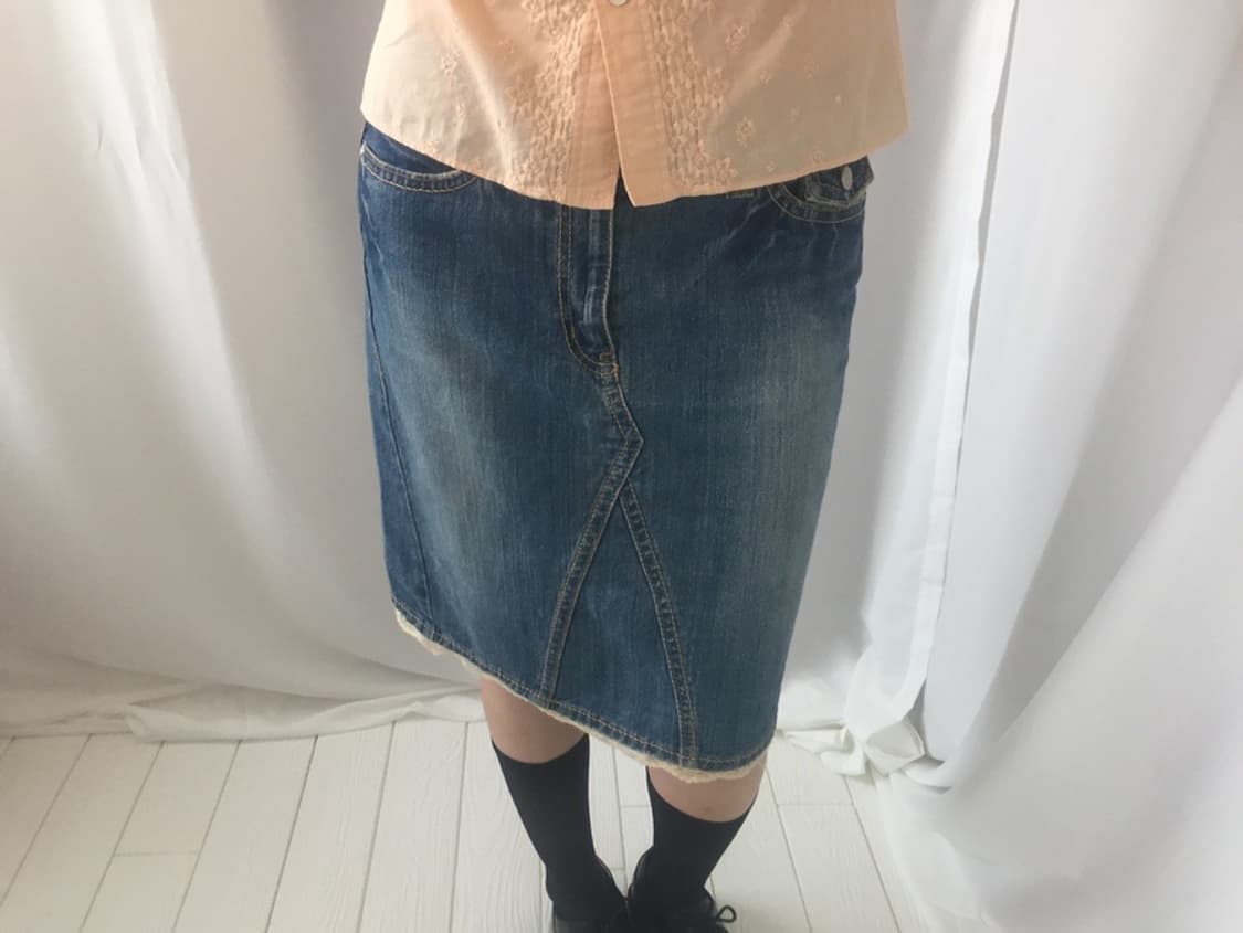 683. denim midi lace SK  상품이미지4