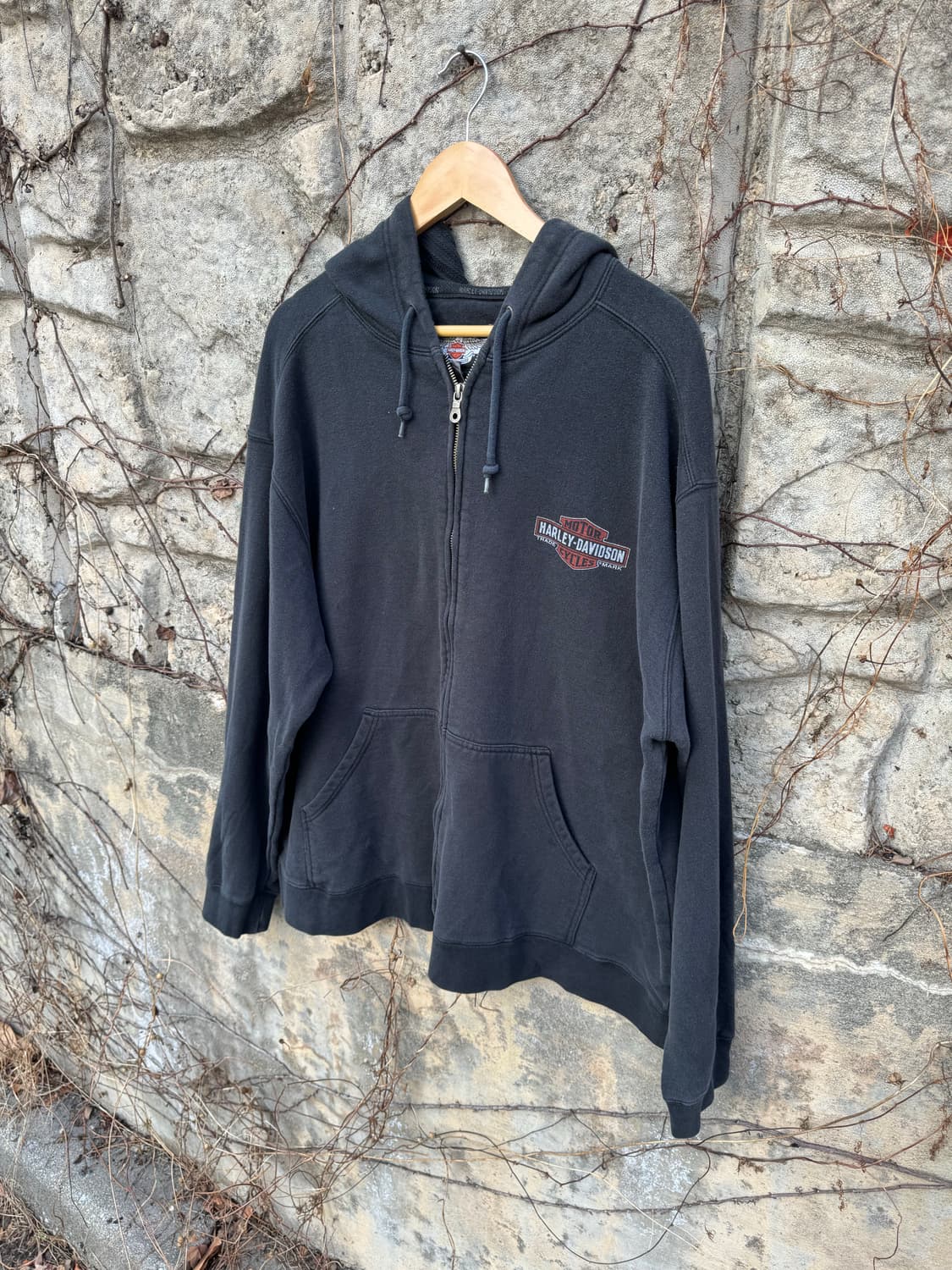 할리데이비슨 빈티지 프린팅 후드 집업 블랙 후디 xl 상품이미지3
