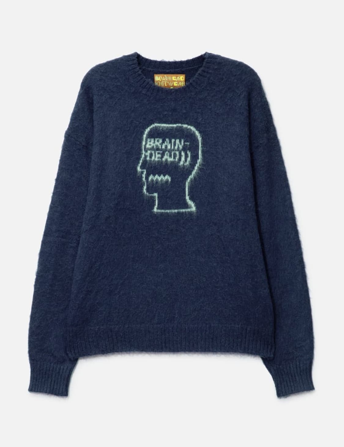 [s] 브레인데드 로고 헤드 파일 모헤어 니트 네이비 상품이미지1