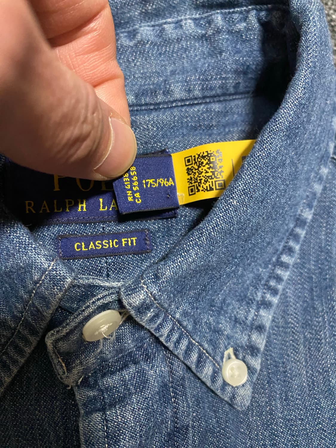 [반깂이하정리] 최신형 QR택 폴로 데님셔츠 청남방 정리 상품이미지1