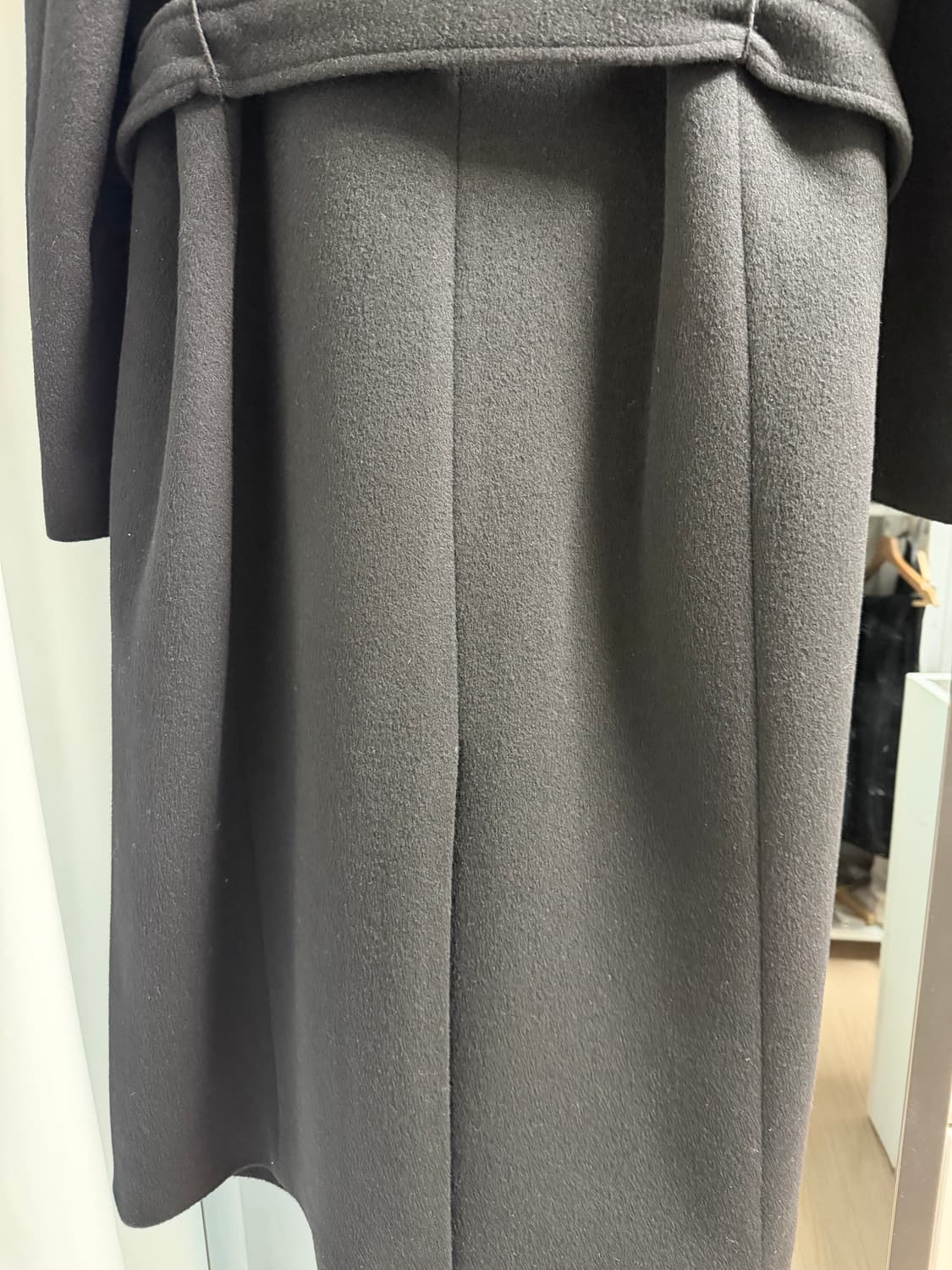 파사드패턴 캐시미어 벨티드 코트 블랙 M 상품이미지10