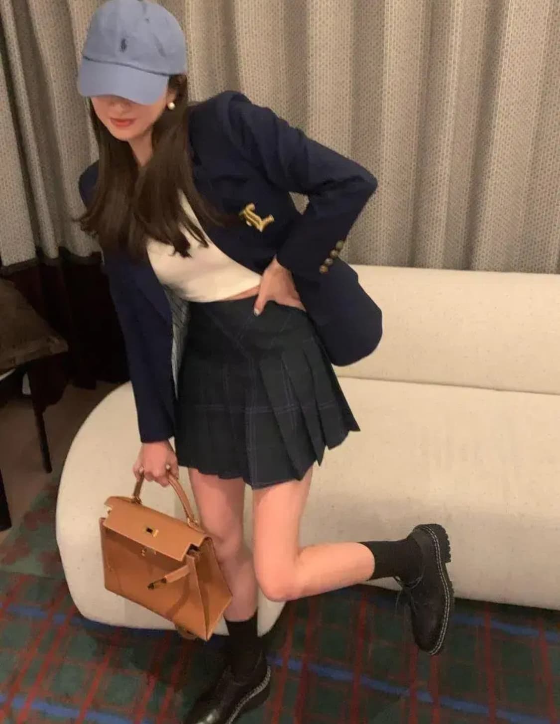 네이비 골드 와펜 울 자켓 상품이미지3