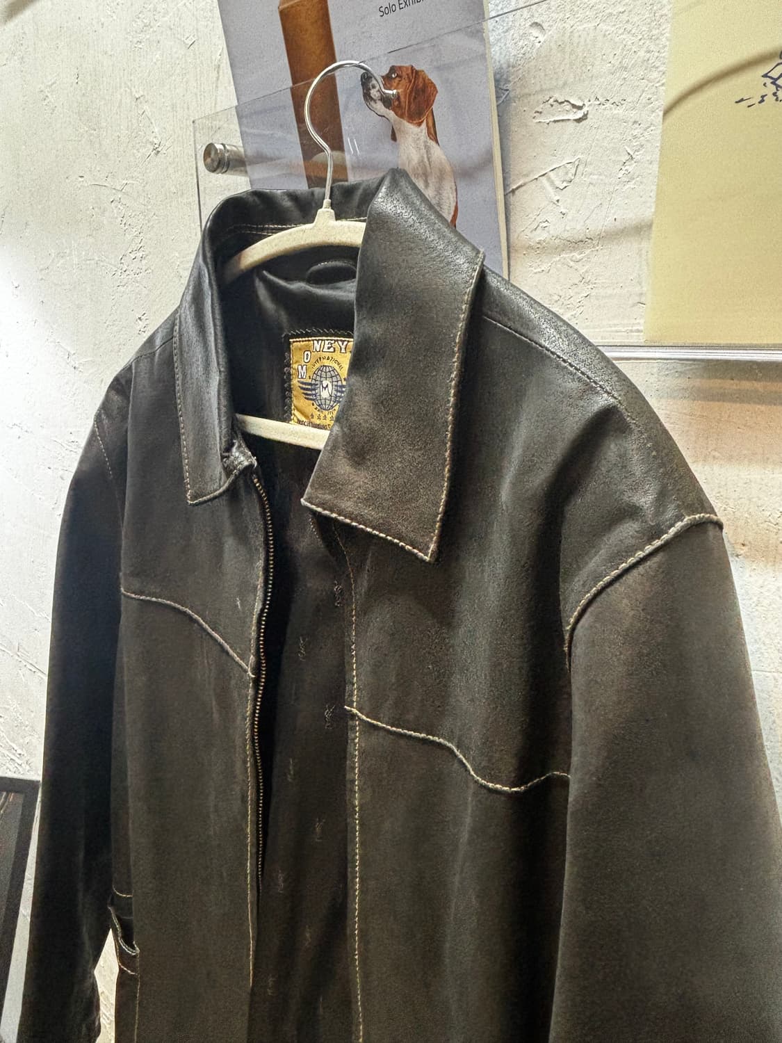 빈티지 하드 가죽 자켓/다크브라운 상품이미지9