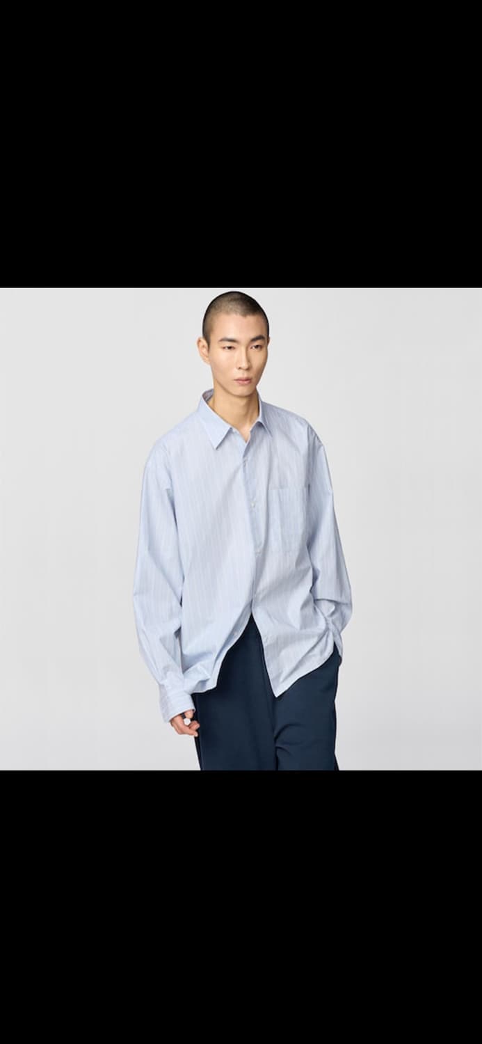 유니클로 C 브로드 오버사이즈 스트라이프 셔츠 L 상품이미지1