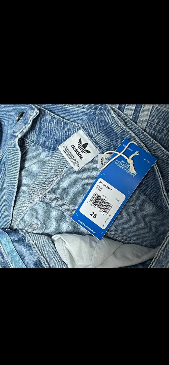택o) 아디다스 데님 팬츠 IS5249 프리지아 착용 상품이미지6