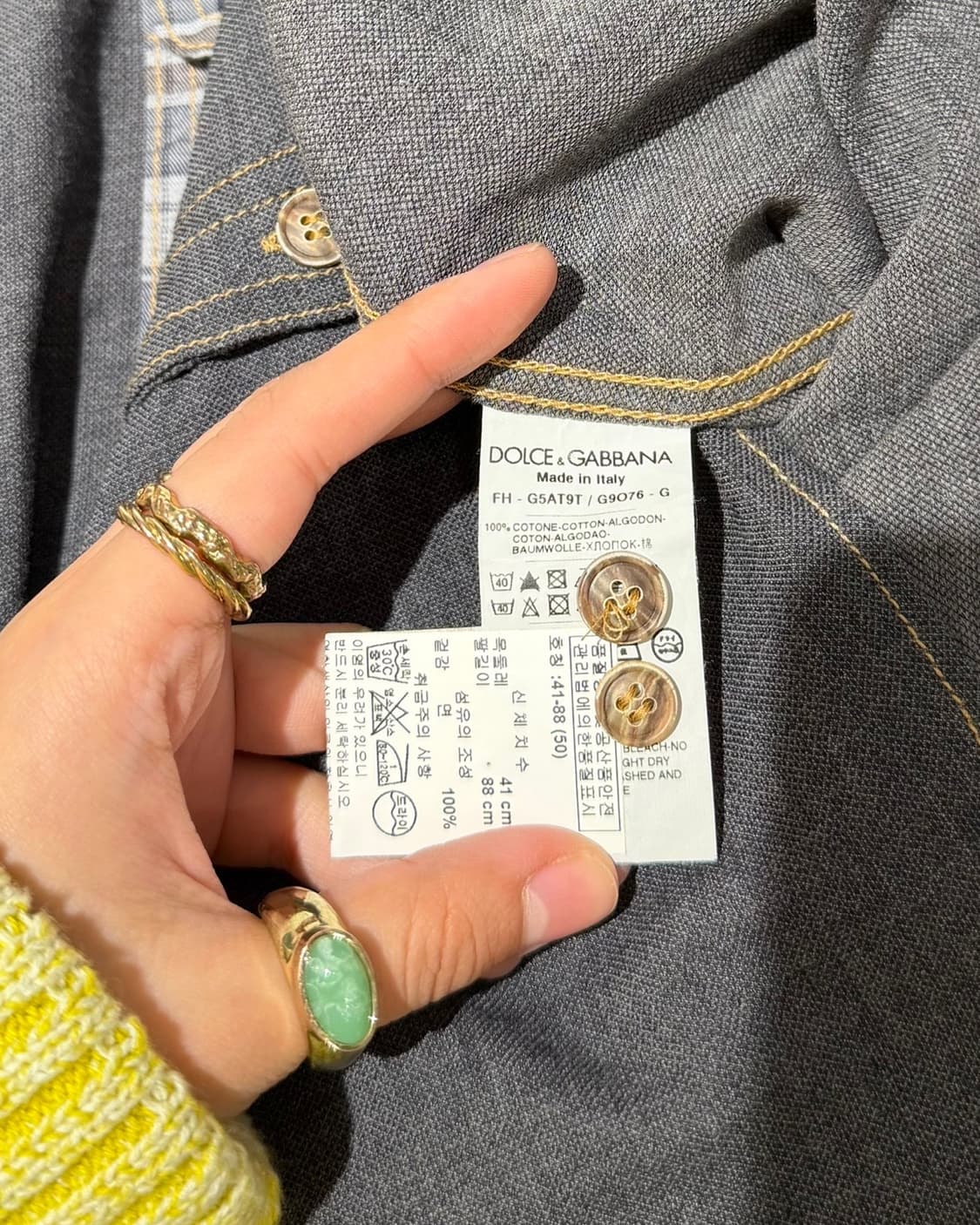 돌체앤가바나 그레이 체크 코튼 셔츠 상품이미지8