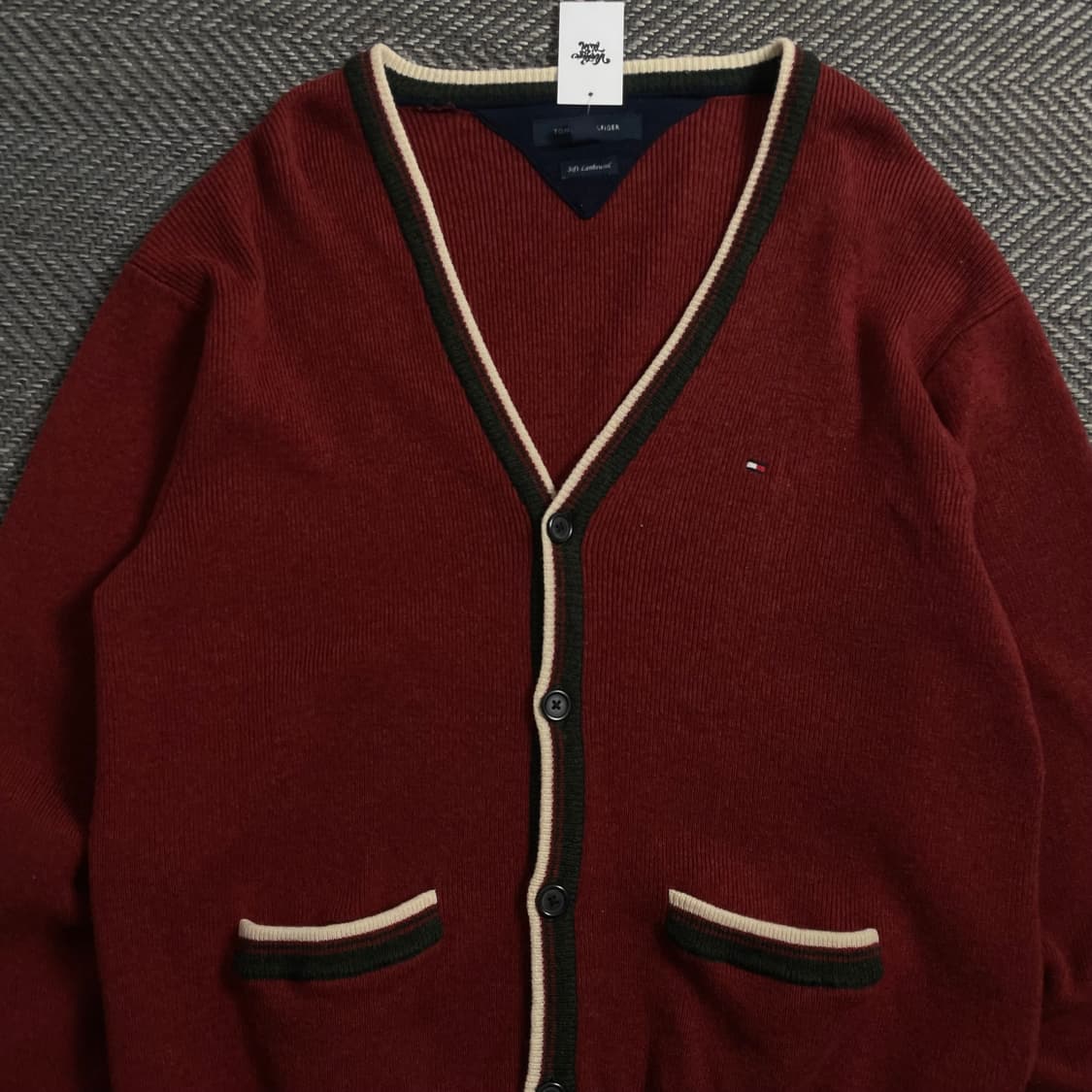 타미힐피거 버건디 램스울 가디건o 4176 상품이미지4