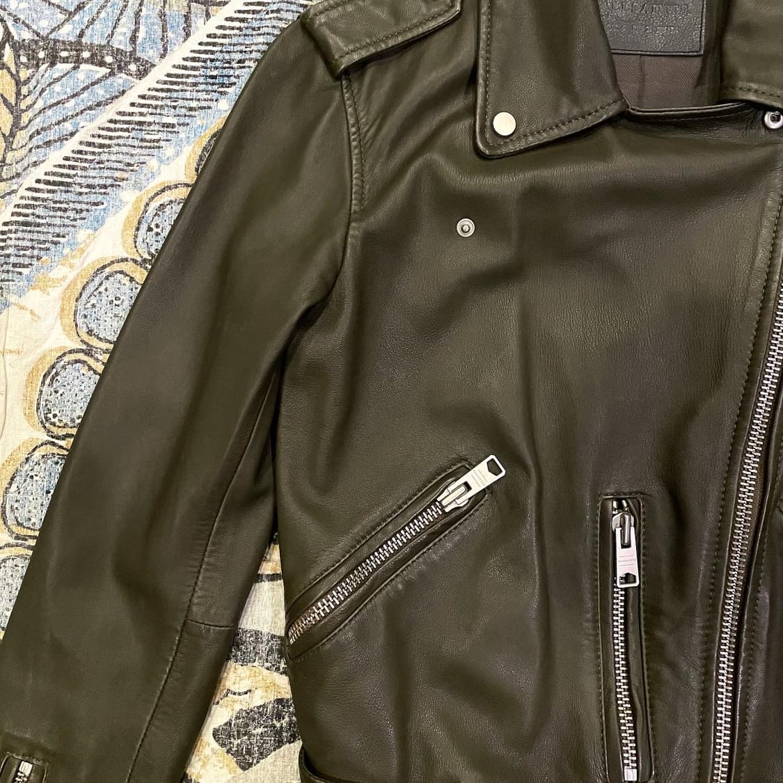 올세인츠 정품 카키 라이더가죽자켓(양가죽) 상품이미지4