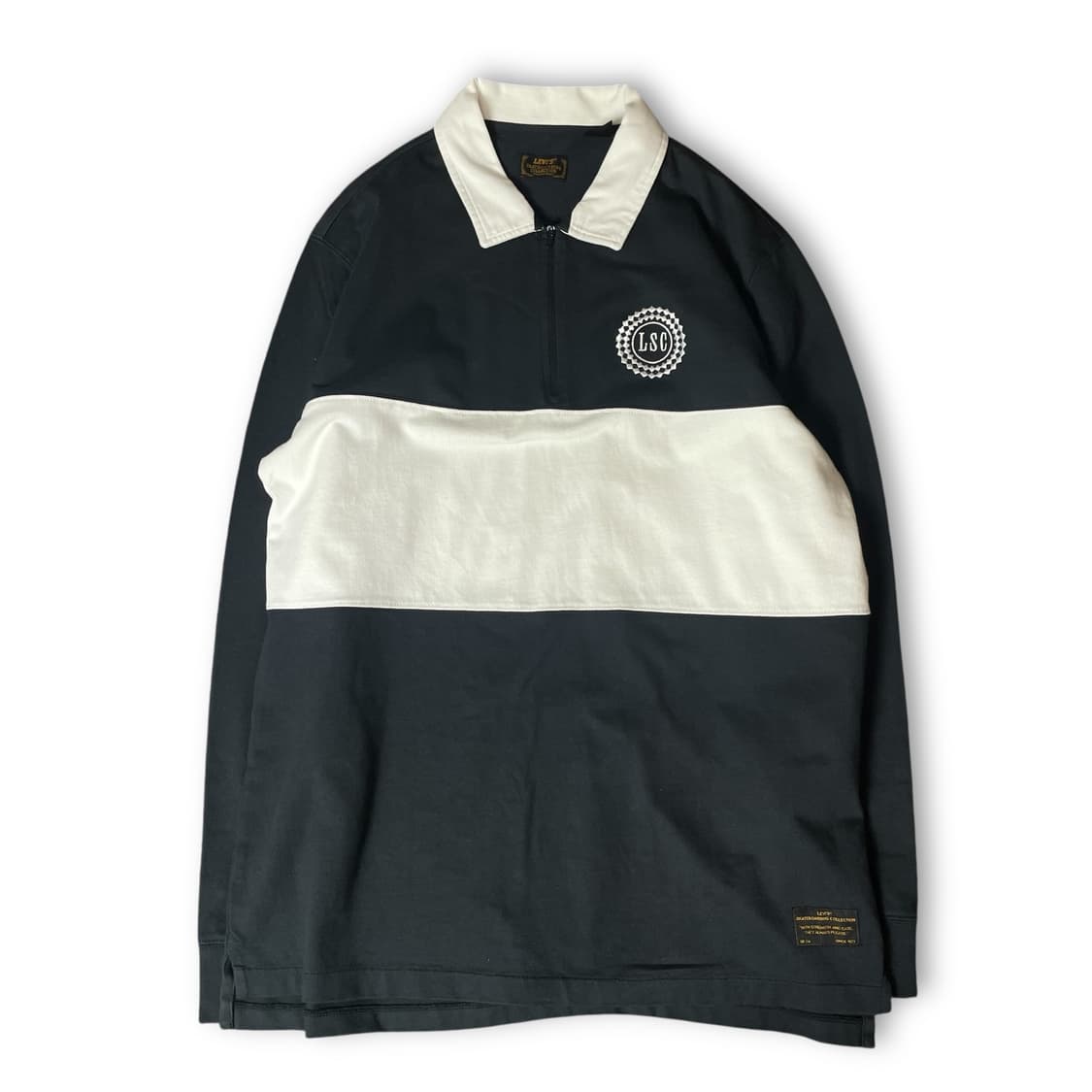 리바이스 블랙 화이트 단가라 카라 맨투맨 L 상품이미지1