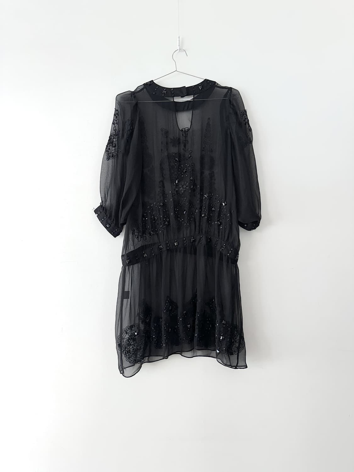 Tunic beads sheer ops / black 상품이미지4