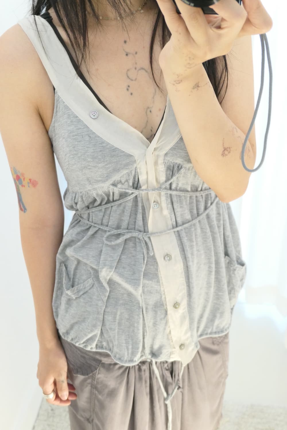 String button sleeveless 상품이미지4
