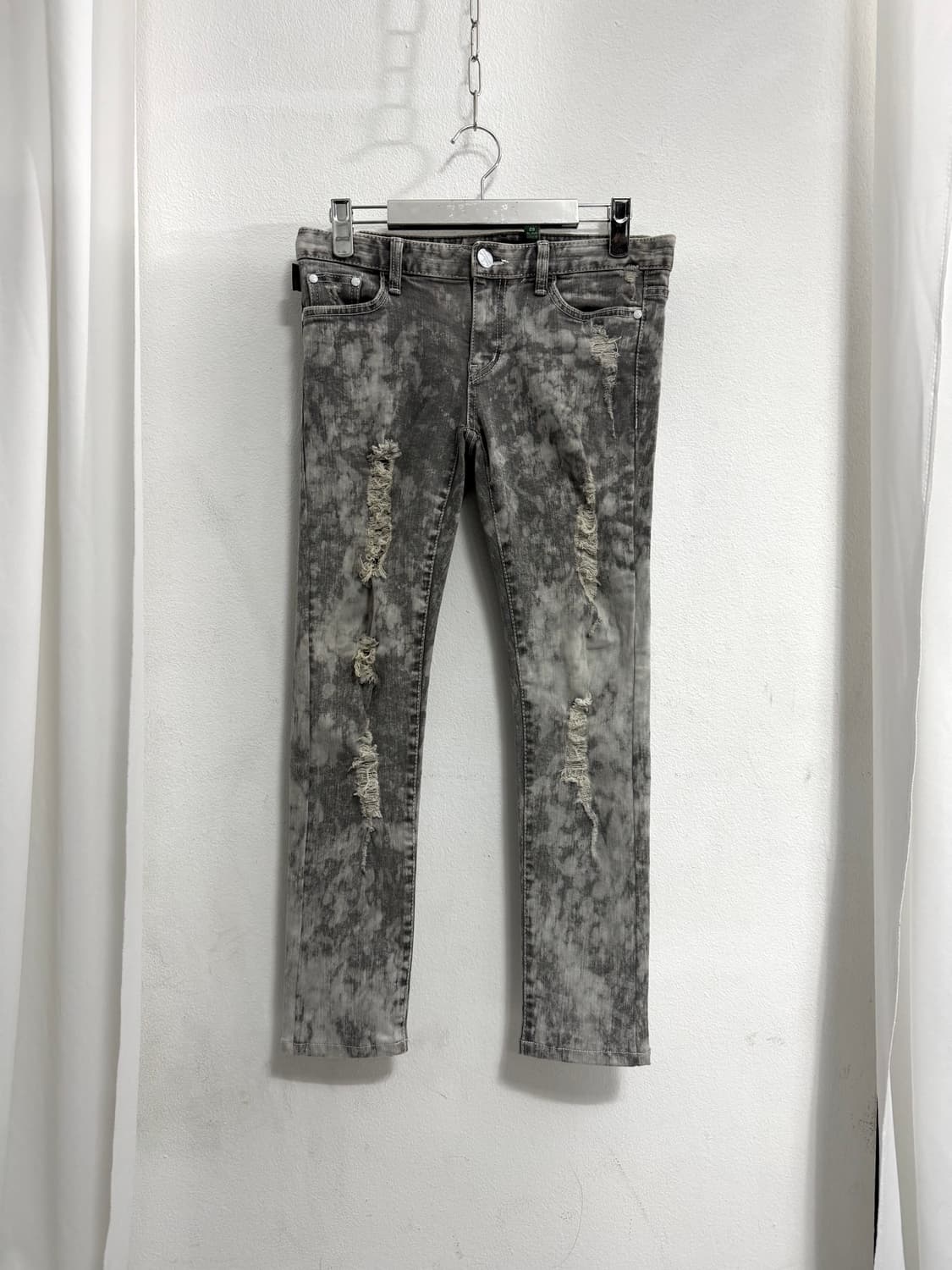 Gray Distressed Skinny Pants 상품이미지1